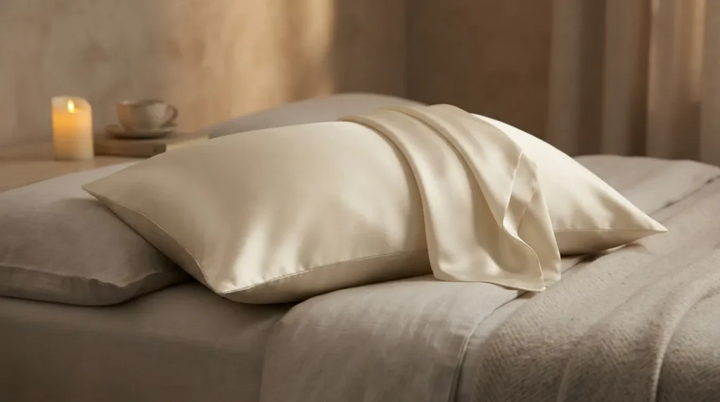 Satin pillowcase for protecting 2C hair overnight