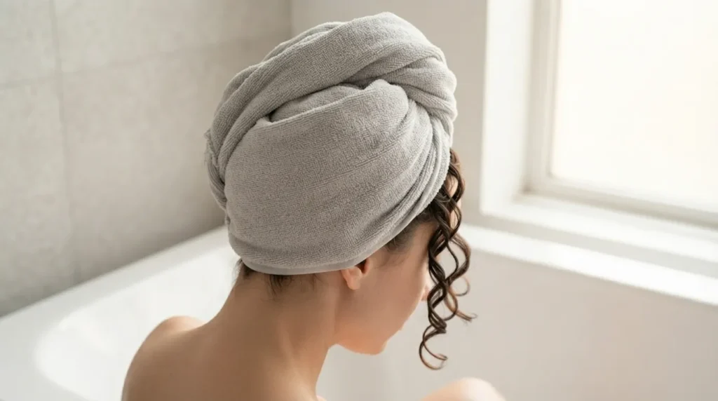 plopping technique for 2C wavy hair