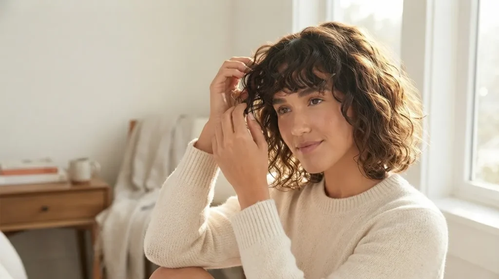 how to style 2C bangs with diffuser