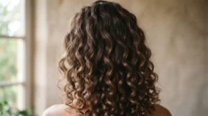 2C and 3A hair mix showing loose waves and springy curls