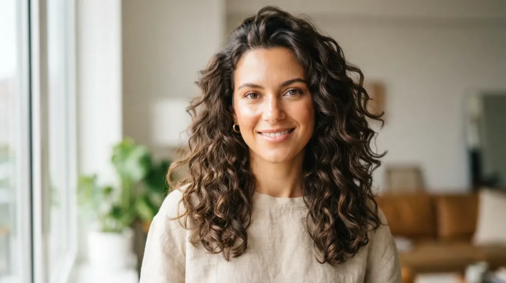 2C hair care guide with healthy defined 2C wavy hair