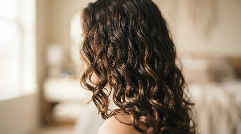 2C hair care routine for defined S-shaped waves