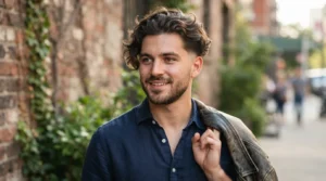 2C hairstyles for men with natural wavy hair and low taper